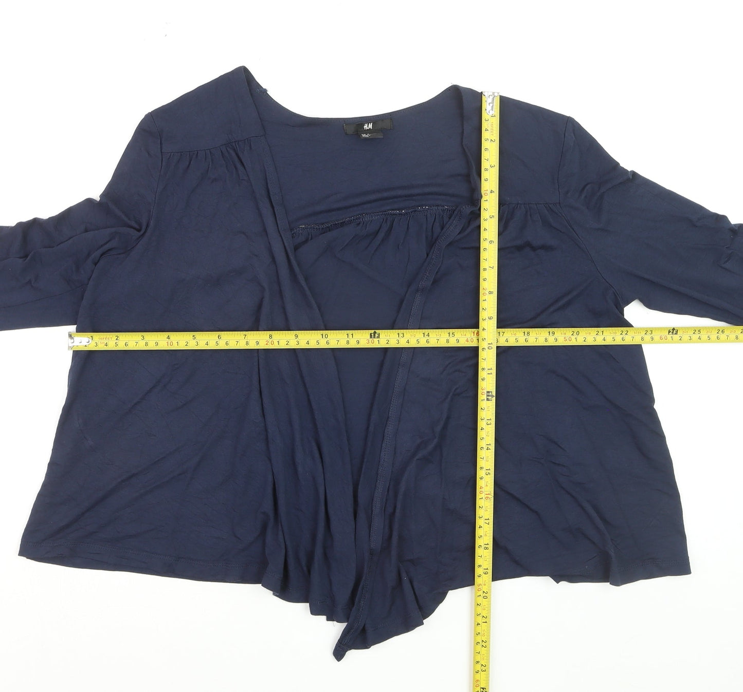 H&M Women’s Blue Viscose Long Sleeve Open Cardigan Size 12