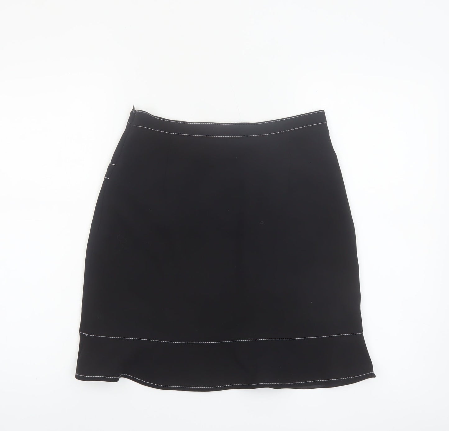 Sandro Women's Black Short Pencil Skirt Size 6 with Buckle Detail