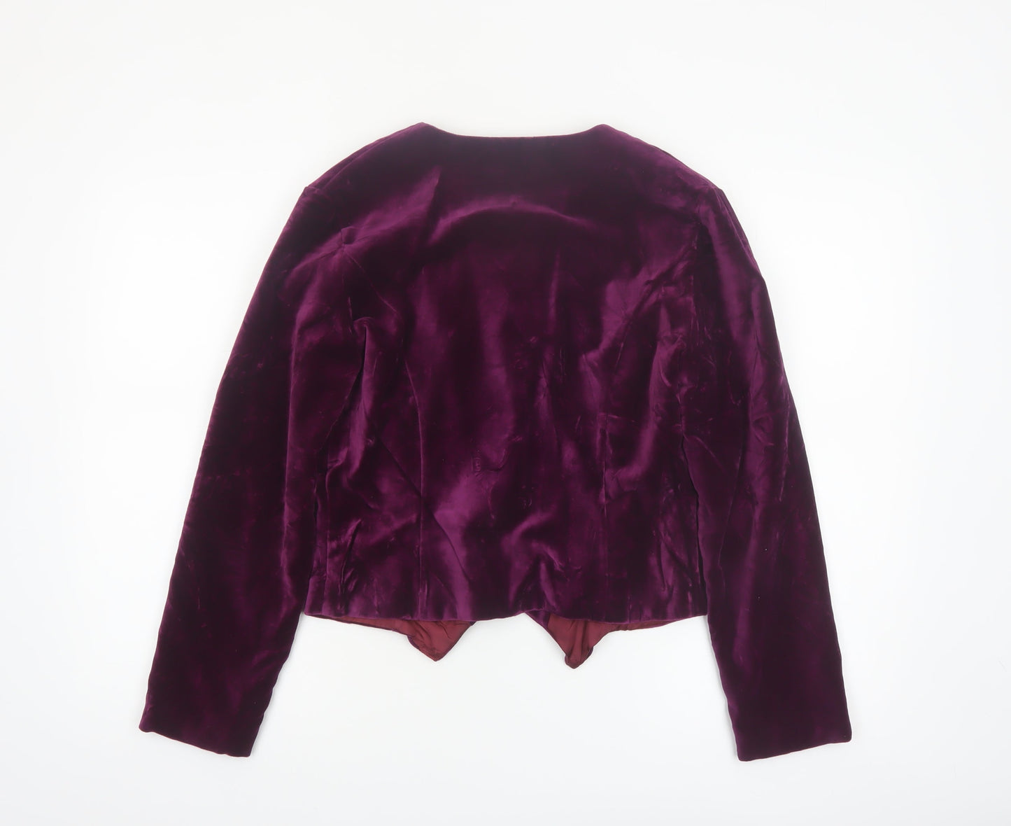 NEXT Womens Purple Velvet Suit Jacket Size 12 Classic Tailored