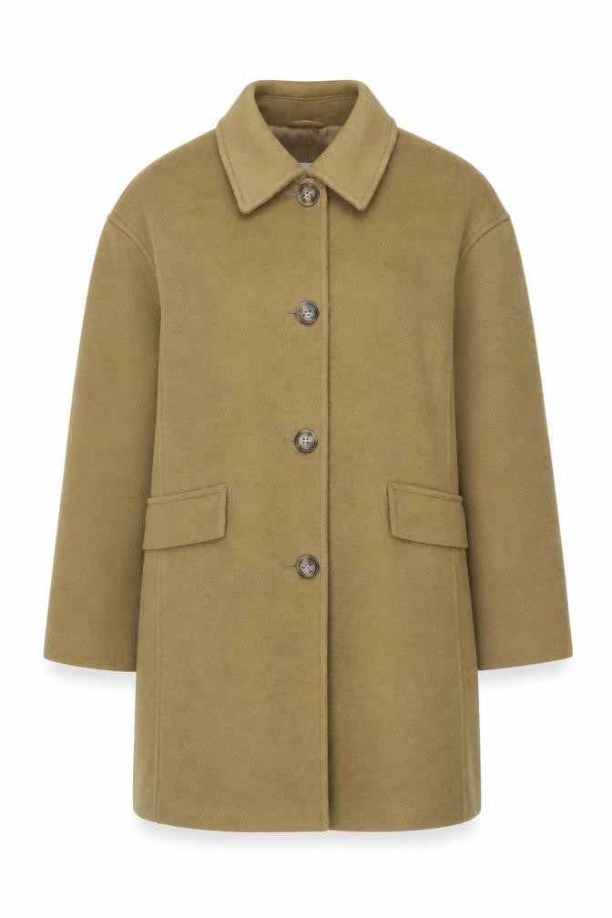 Marks & Spencer Women's Beige Mid-Length Overcoat Size 12 Regular
