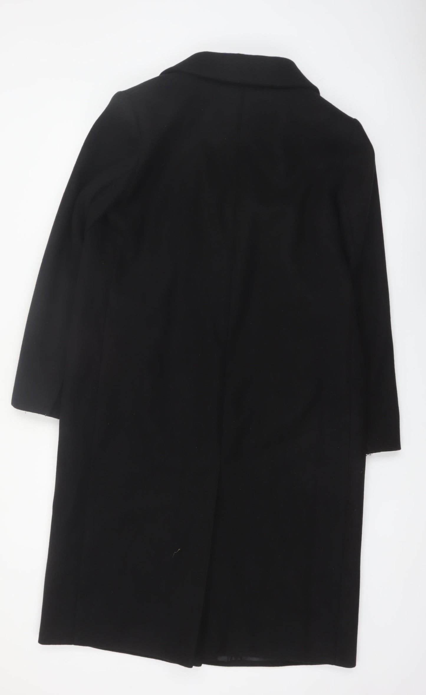 Marks and Spencer Women's Black Wool Blend Long Overcoat Size 14