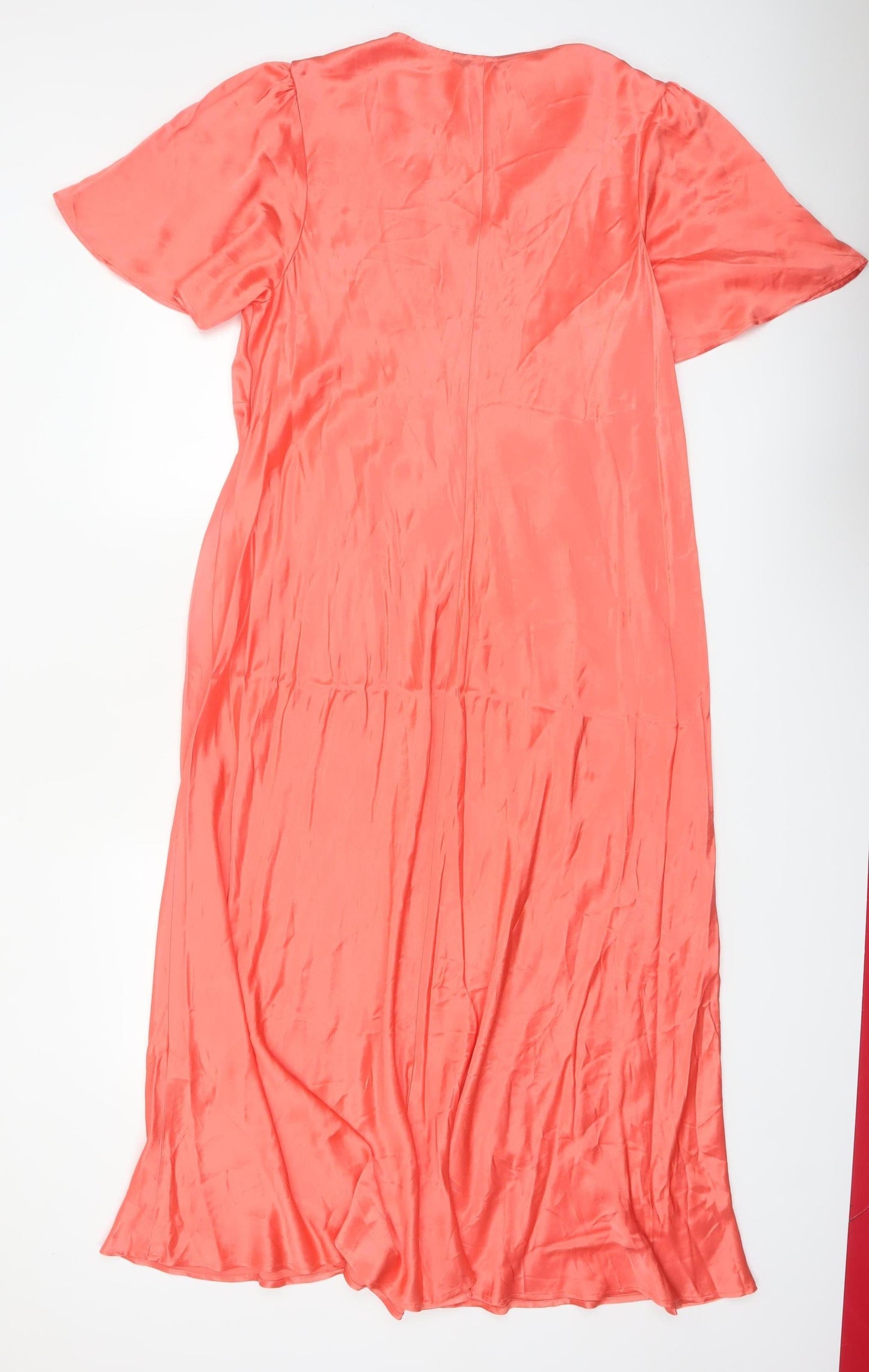 Marks and Spencer Women’s Orange A-Line Viscose Long Dress Size 22