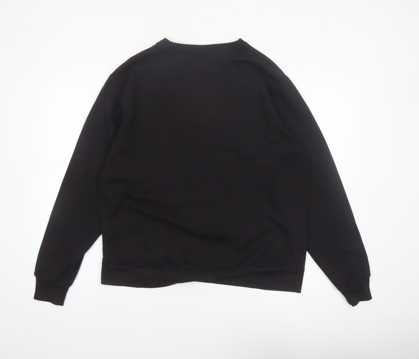 boohooMAN Men's Black Graphic Print Pullover Sweatshirt Size S
