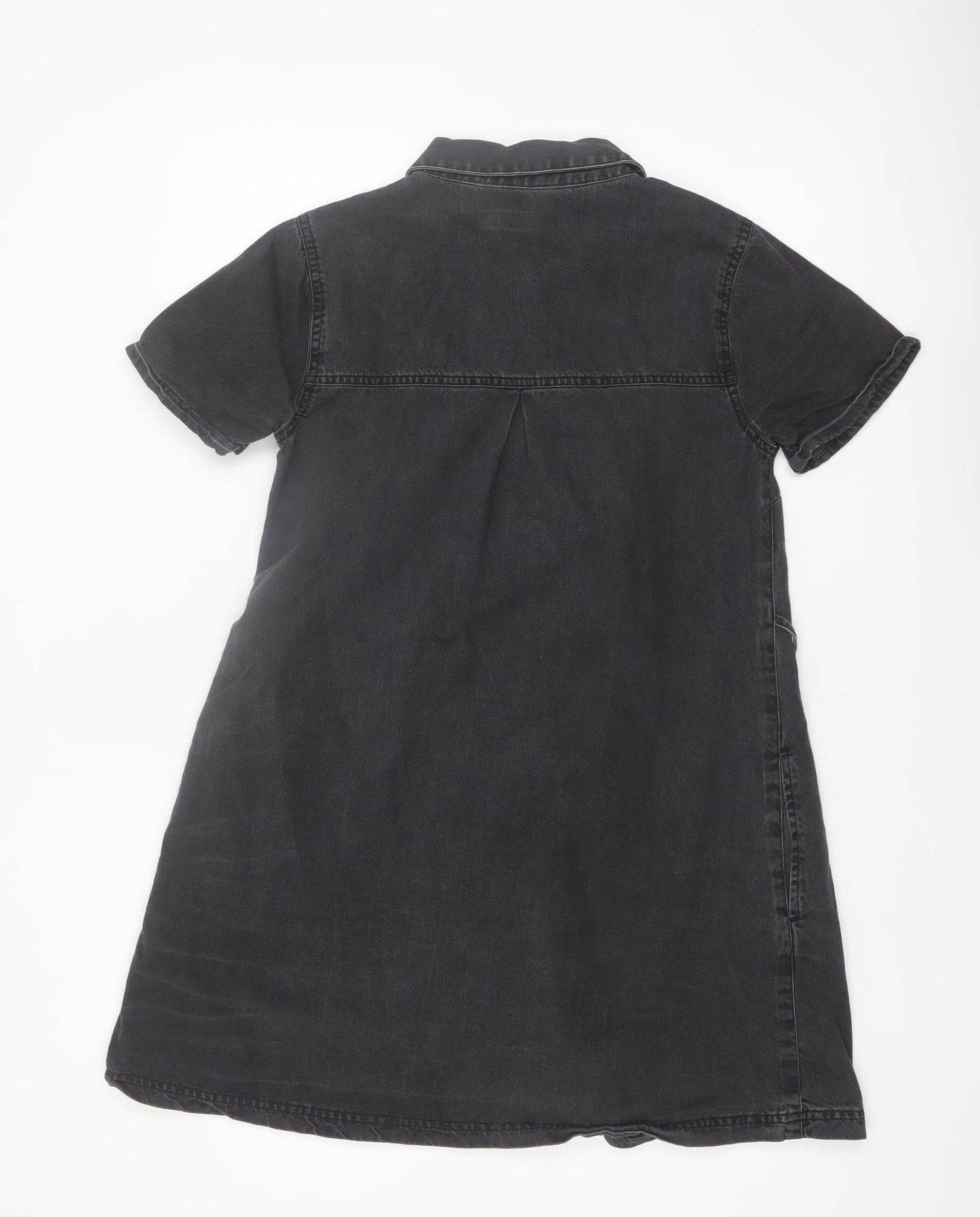 ASOS DESIGN Women’s Black Cotton Button Shirt Dress Size 10