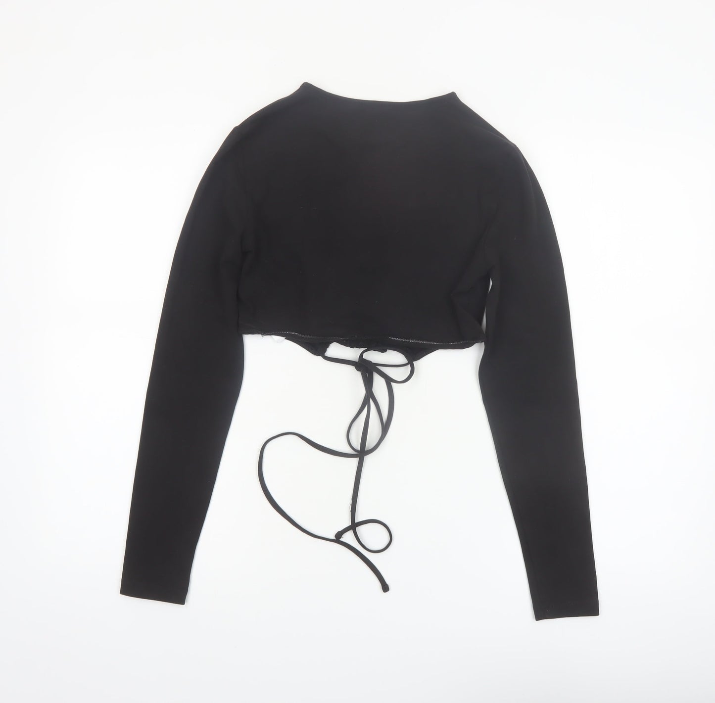 Tommy Jeans Women's Black Cropped Long Sleeve Top M