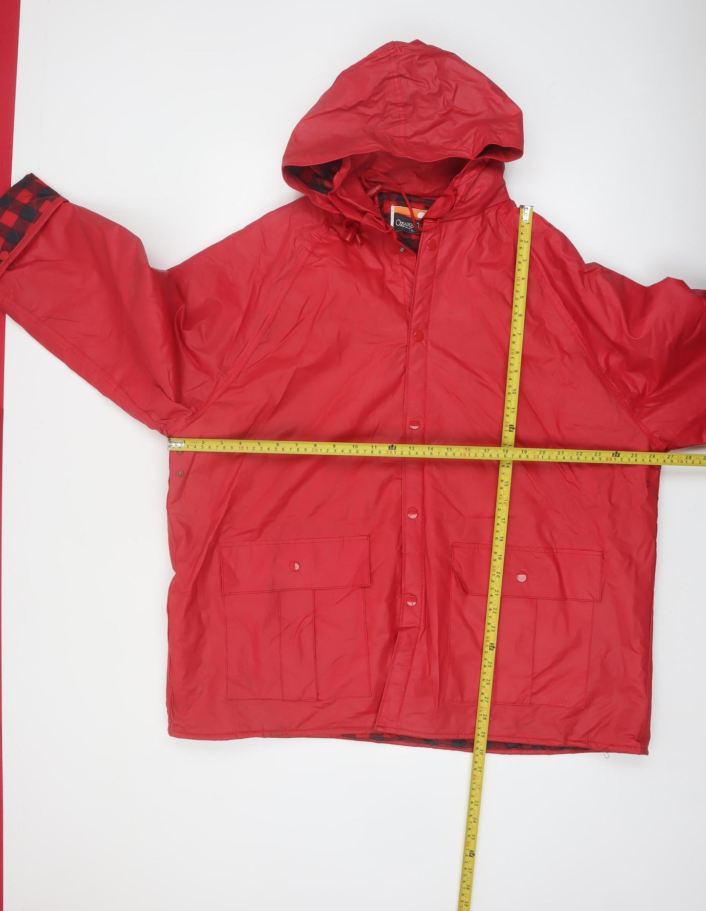 Ozark Trail Men Red XL Waterproof Hooded Rain Coat Jacket