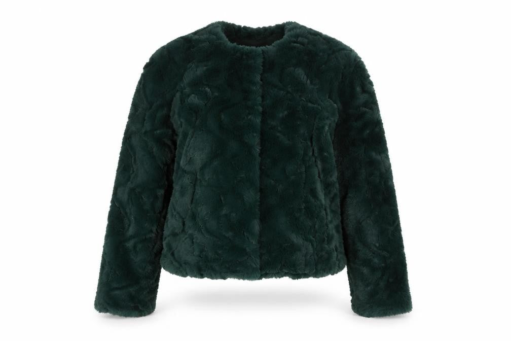Vero Moda Women’s Green Faux Fur Short Jacket Size S