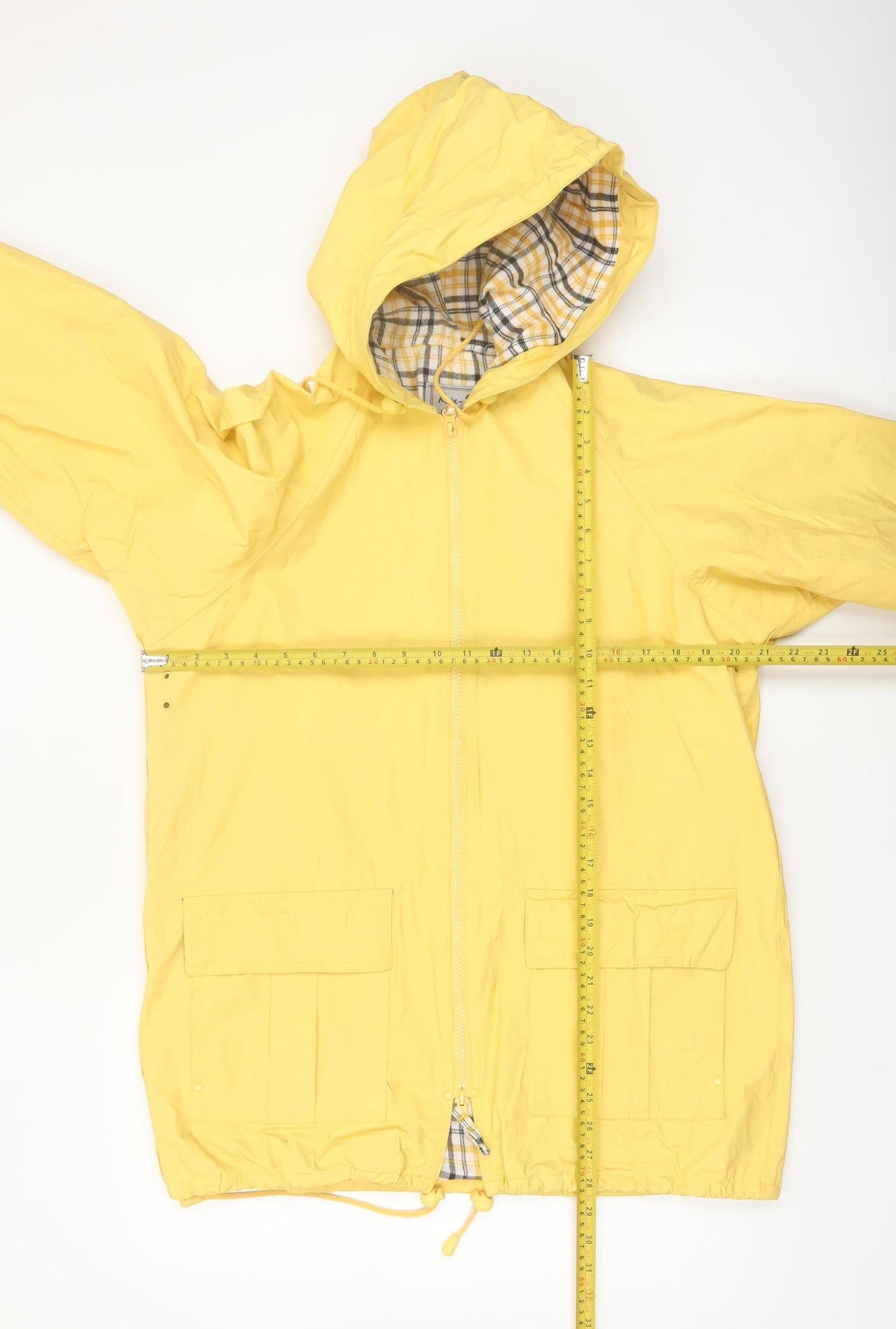 Rain-Slicks Womens Yellow Hooded Waterproof Rain Coat Jacket M