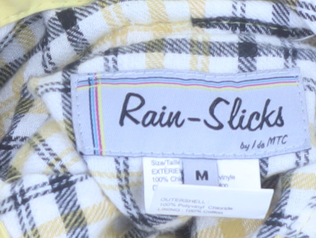Rain-Slicks Womens Yellow Hooded Waterproof Rain Coat Jacket M