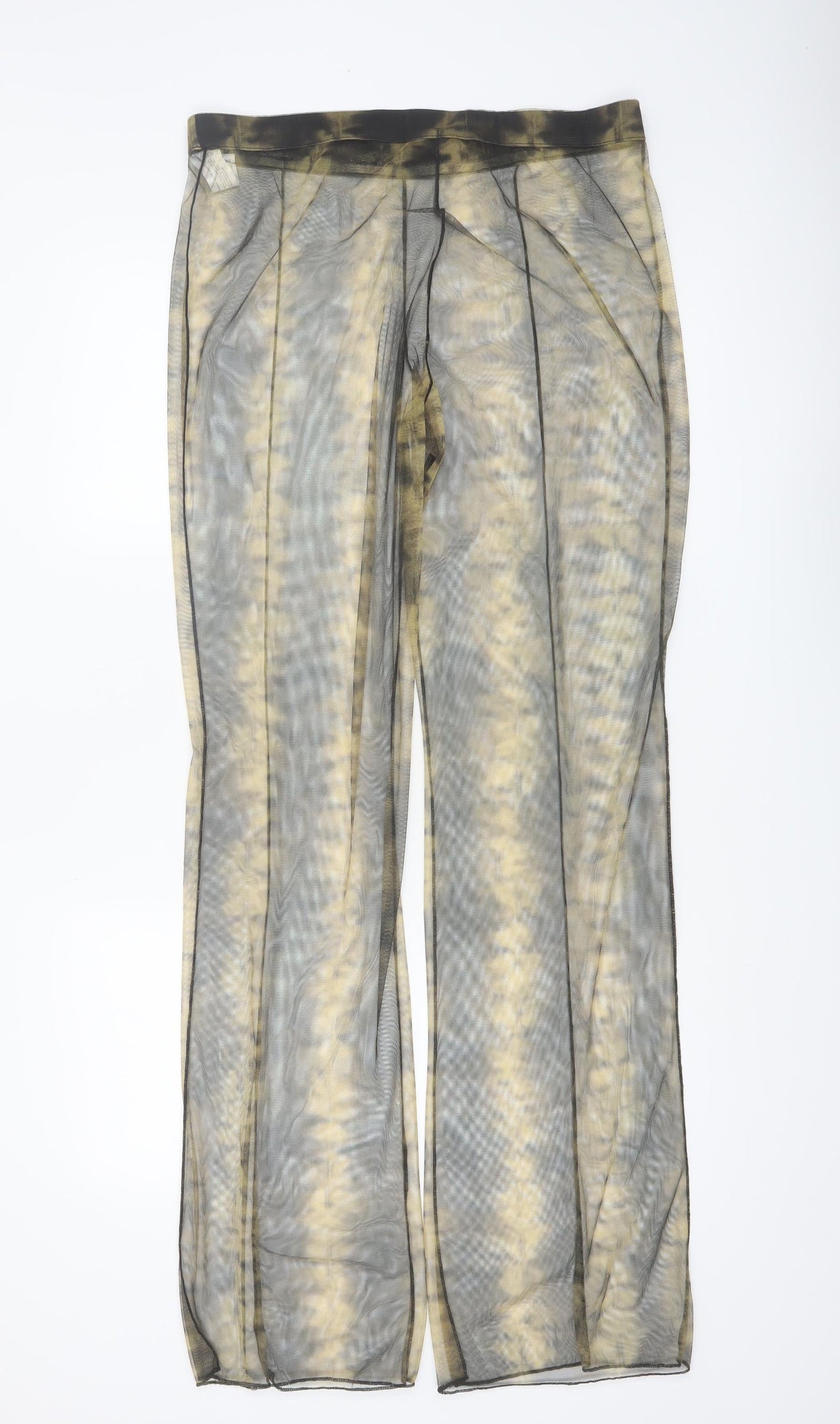 Zara Women Multicoloured Mesh Wide-Leg Trousers Size XL
