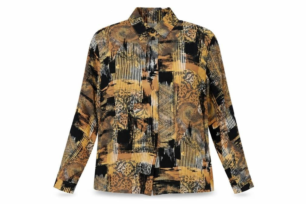 San Remo Women's Multicoloured Geometric Blouse Size 10 Vintage Viscose