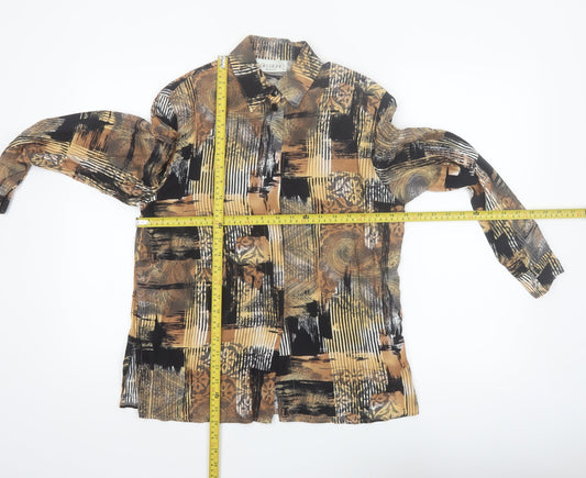 San Remo Women's Multicoloured Geometric Blouse Size 10 Vintage Viscose