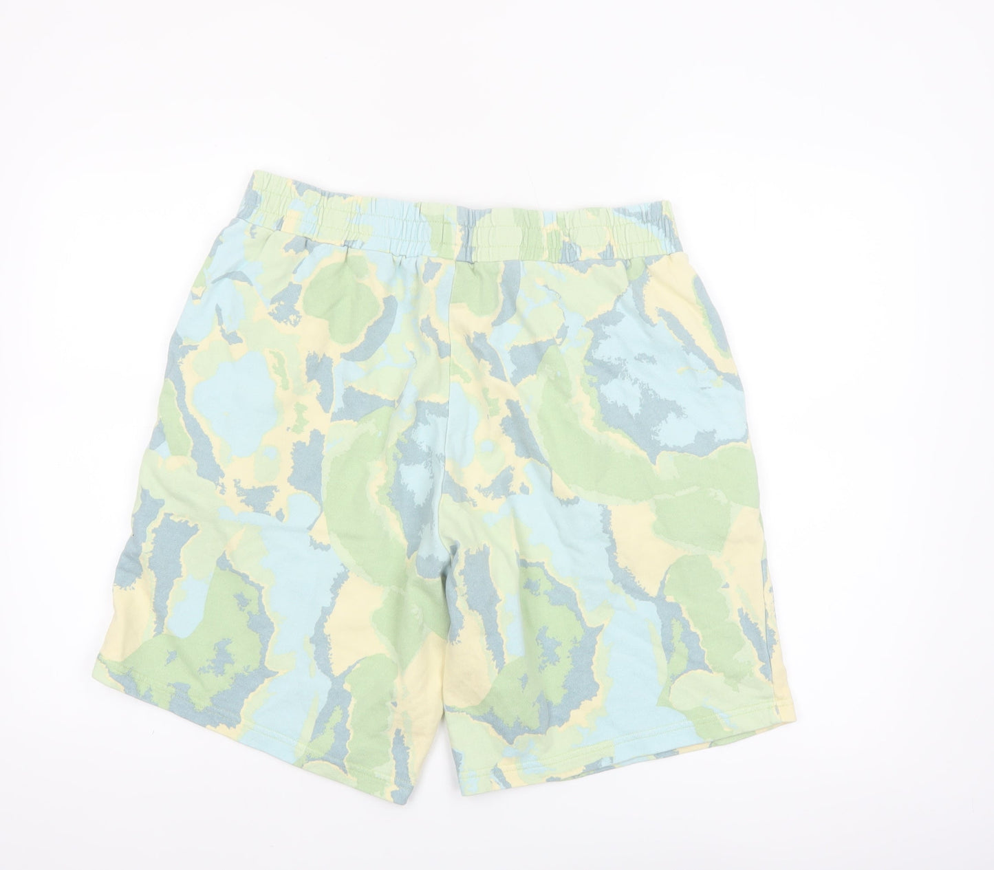 Monki Men's Multicoloured Sweat Shorts L Camouflage Cotton