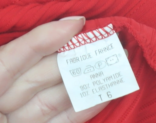 Carla d'Angeli Women Red V-Neck Sleeveless Stretch Blouse Size 16