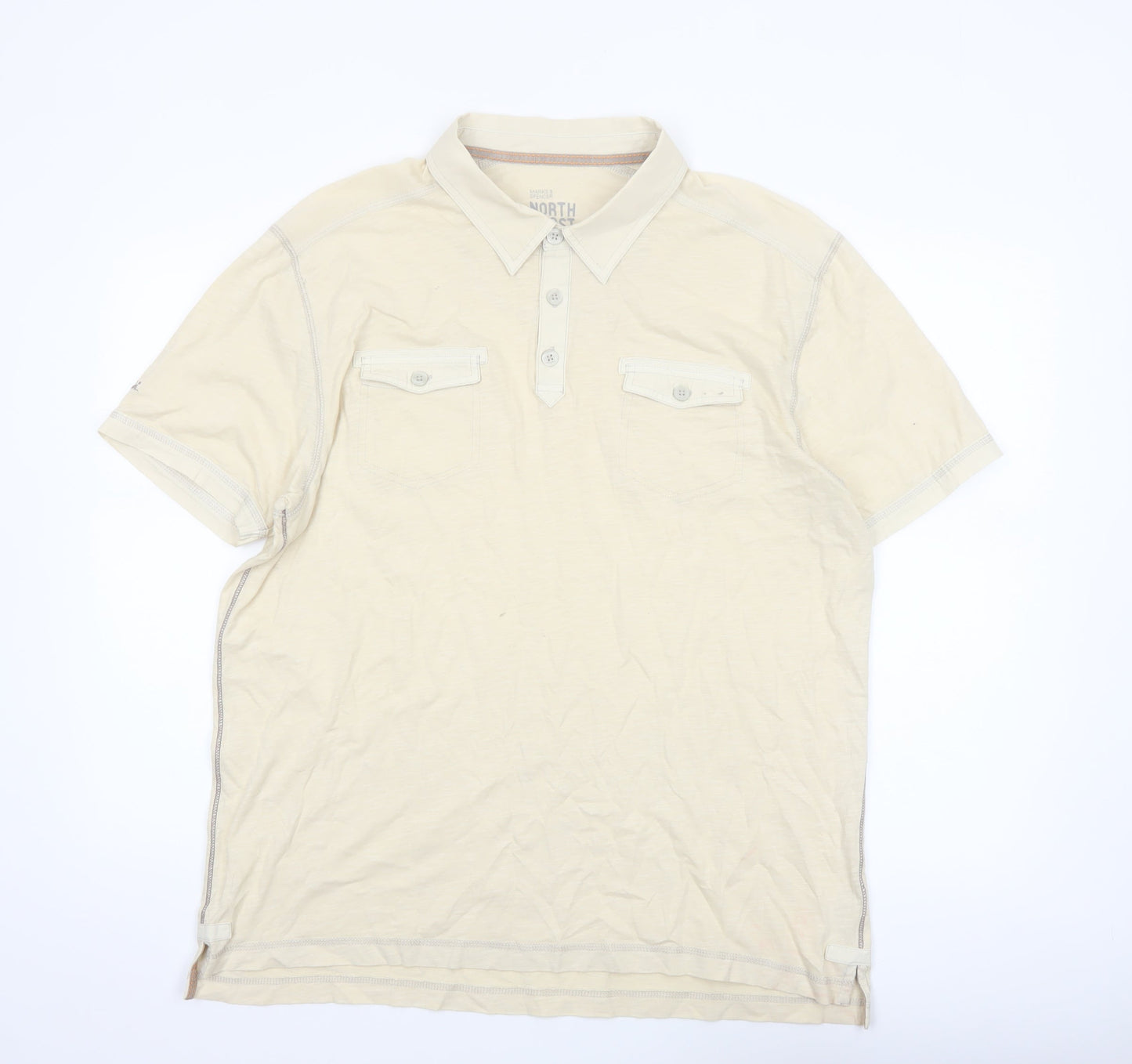 Marks and Spencer North Coast Beige Men's L Cotton Polo Shirt