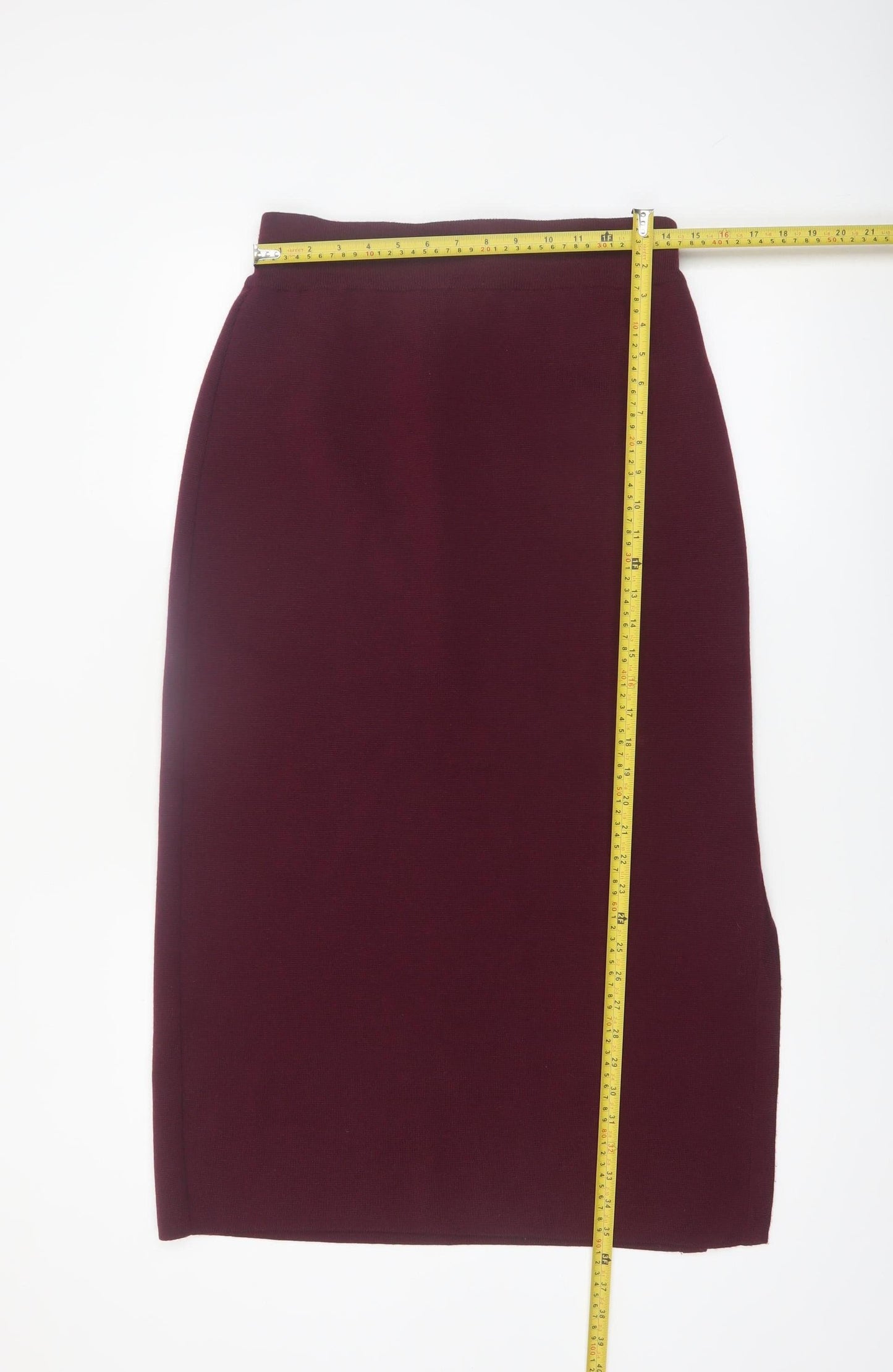 Jaeger Women's Brown Wool Pencil Skirt L Knit Knee Length