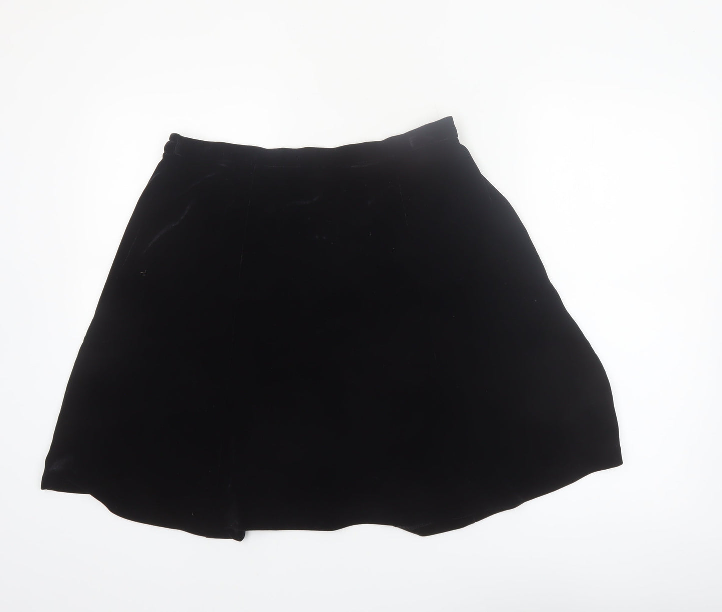 R&K Evening Women’s Black Velvet A-Line Knee Length Skirt L