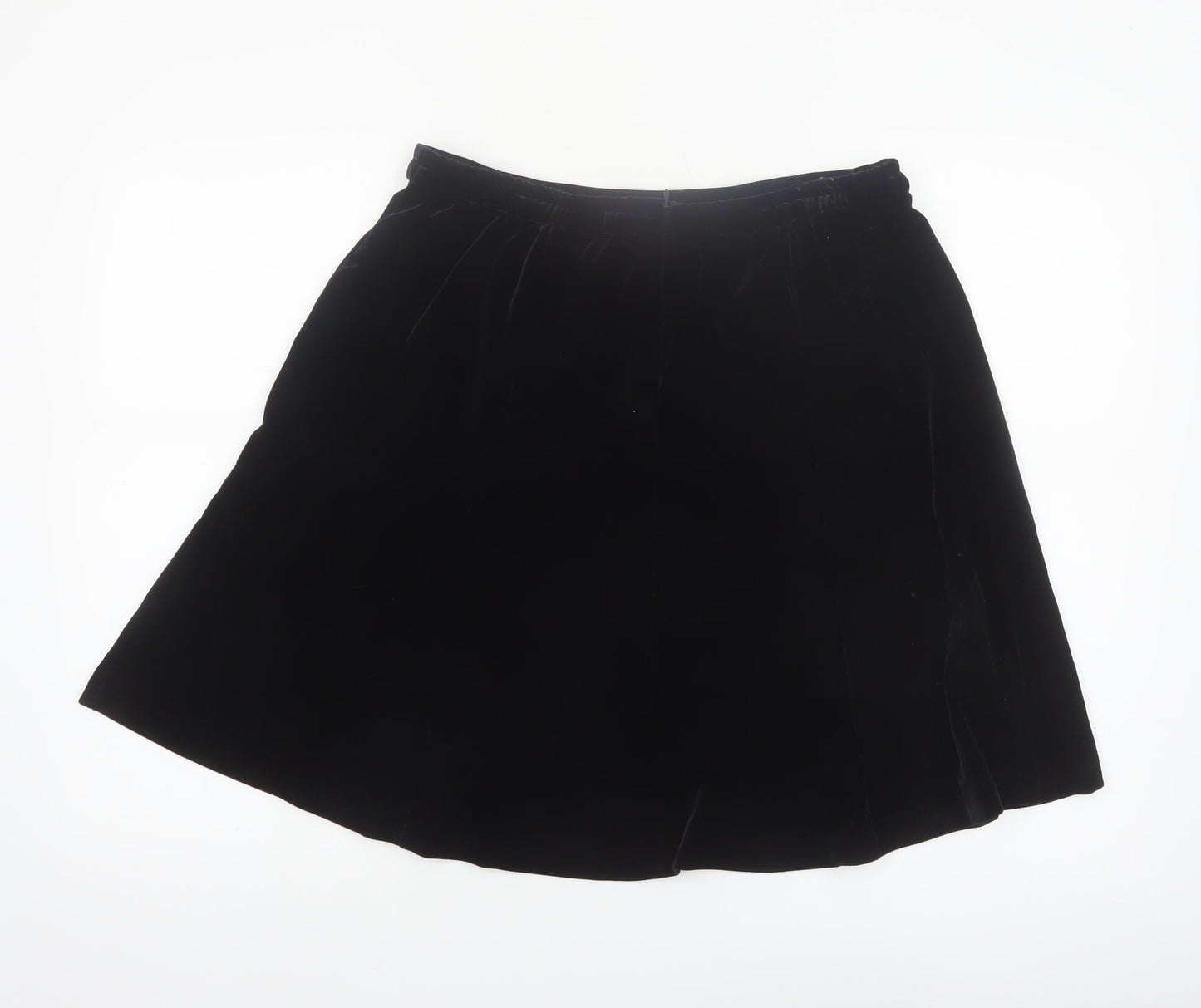 R&K Evening Women’s Black Velvet A-Line Knee Length Skirt L