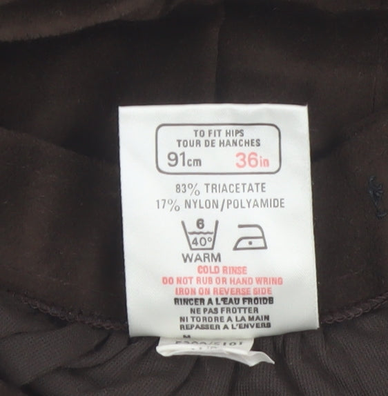 Marks and Spencer Women Brown A-Line Knee Length Skirt Size 12