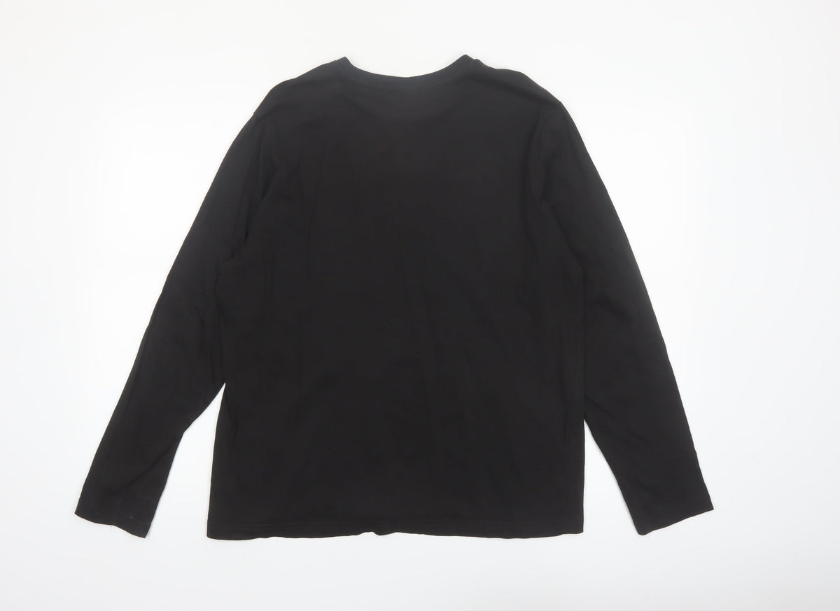 Tu Men’s Black Halloween Town Jack Long Sleeve Cotton Top Size M