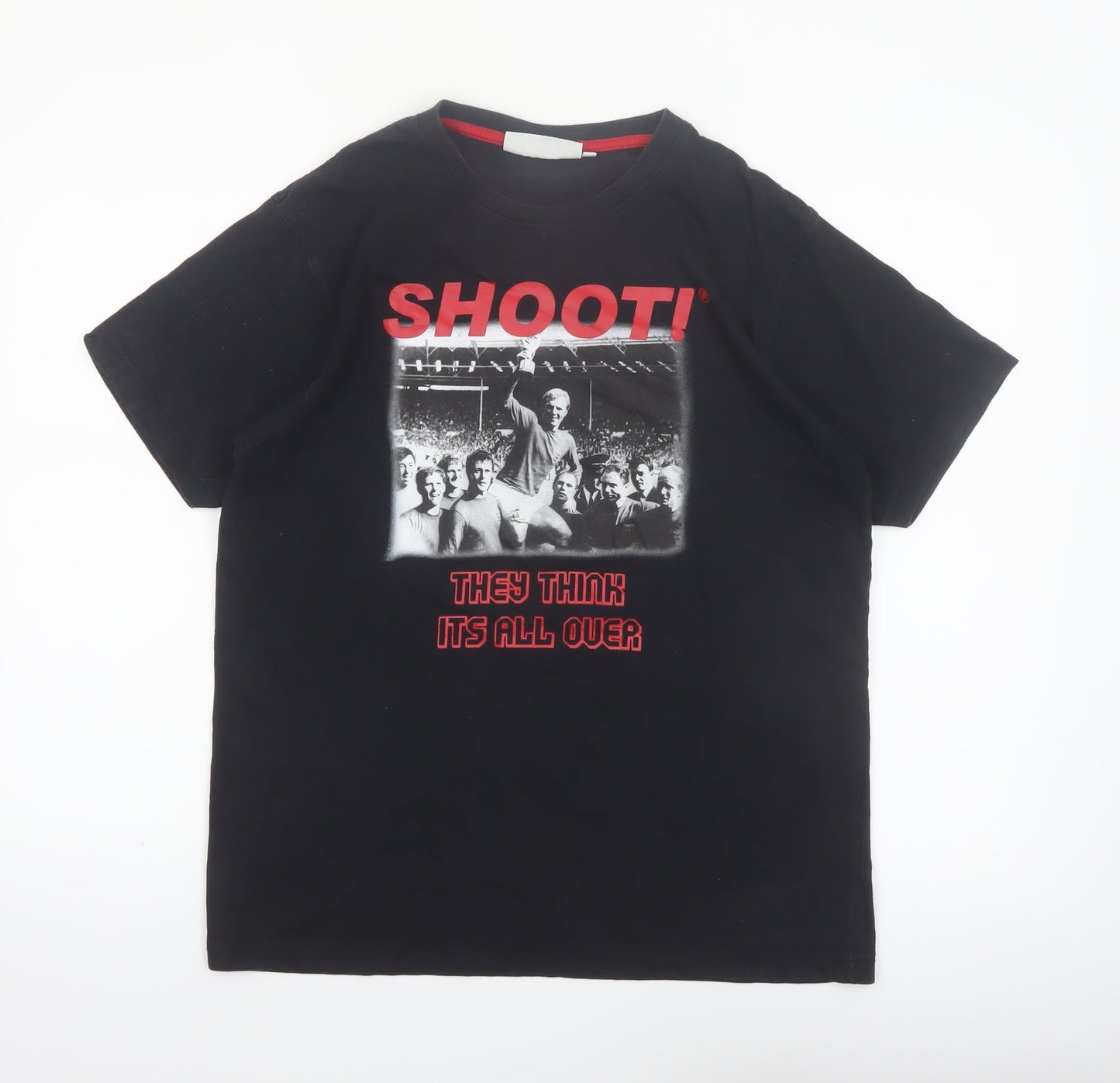 SHOOT! Men's Black Medium Football Legends Graphic T-Shirt