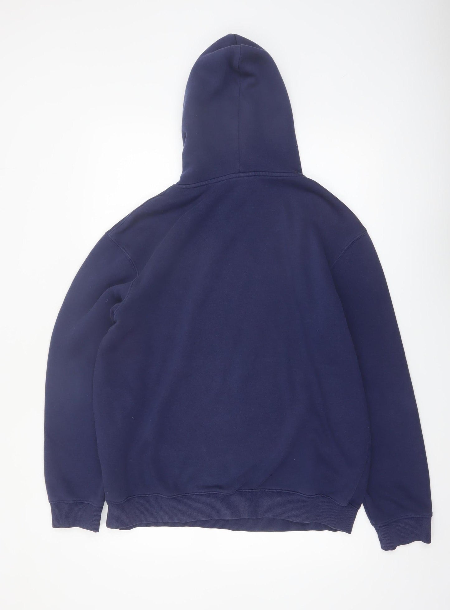 H&M Men Blue Pullover Hoodie M United World Citizen Logo