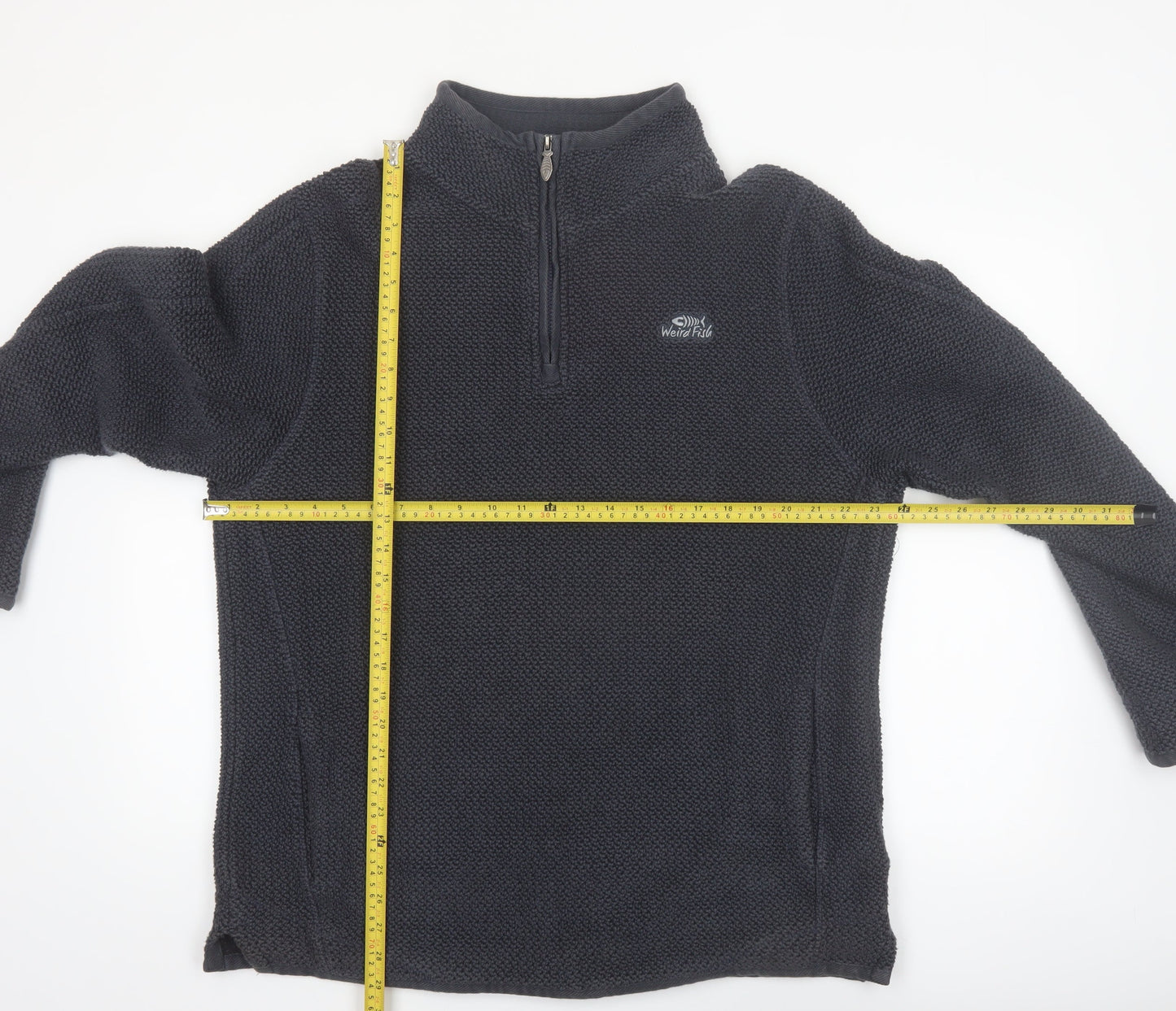 Weird Fish Men's Black XL 1/4 Zip Fleece Pullover Sweatshirt