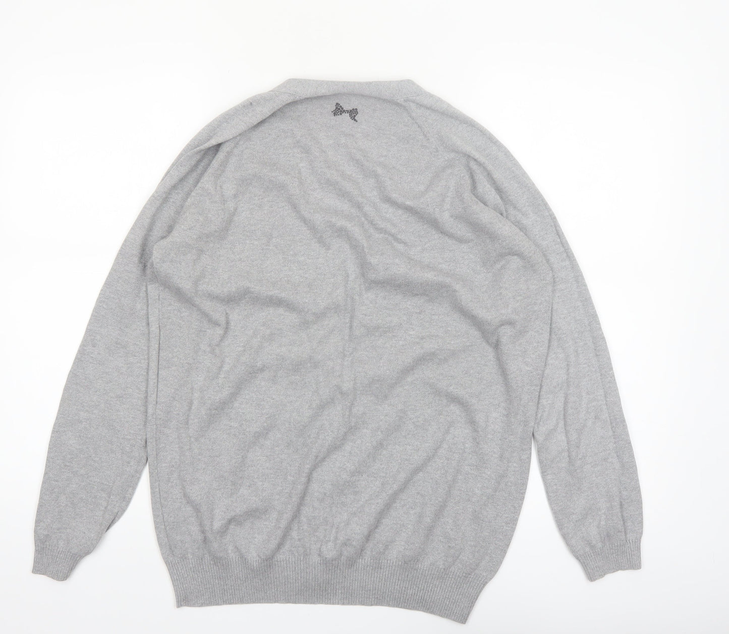 See by Chloé Women Grey Cotton Cardigan Size 8 Button Knitwear