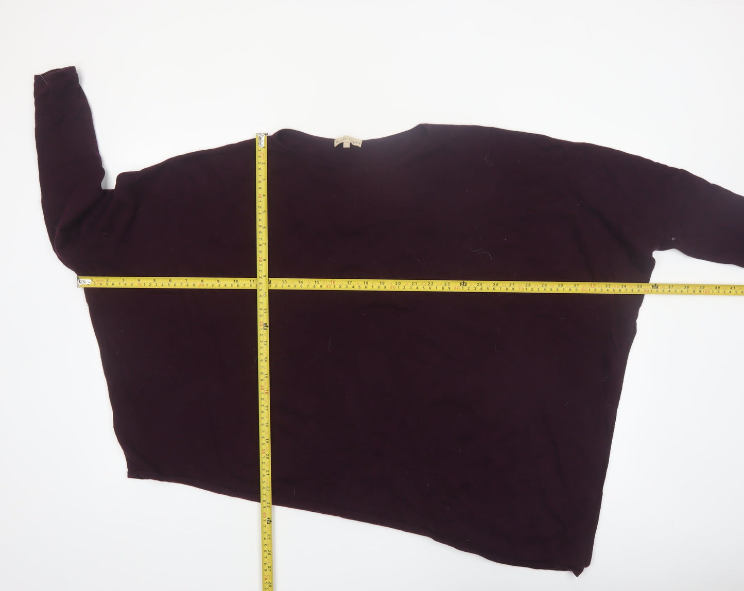 Phase Eight Women Purple Asymmetrical Knit Jumper L Wool Blend