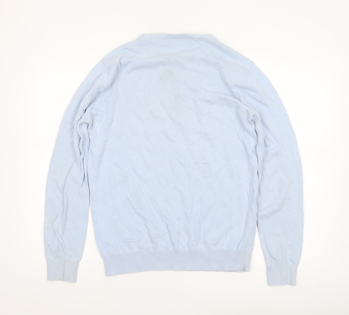 French Connection Men's Blue Cotton Crew Neck Jumper XL