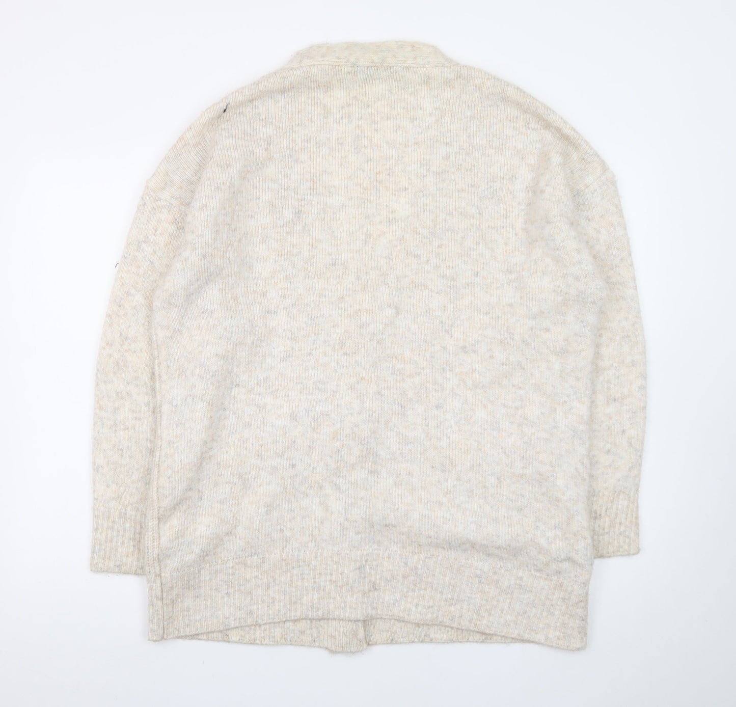 Marks and Spencer Women Beige XL Cardigan Knit V-Neck Long Sleeve
