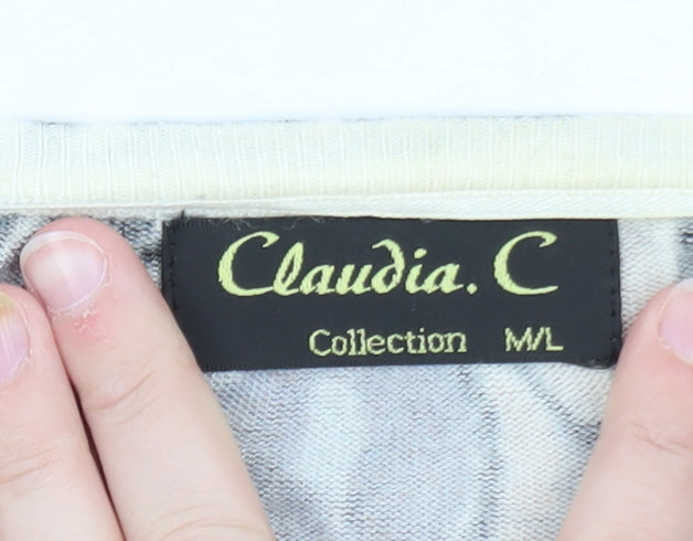 Claudia C Women Brown Multi Animal Print Pullover Jumper M/L
