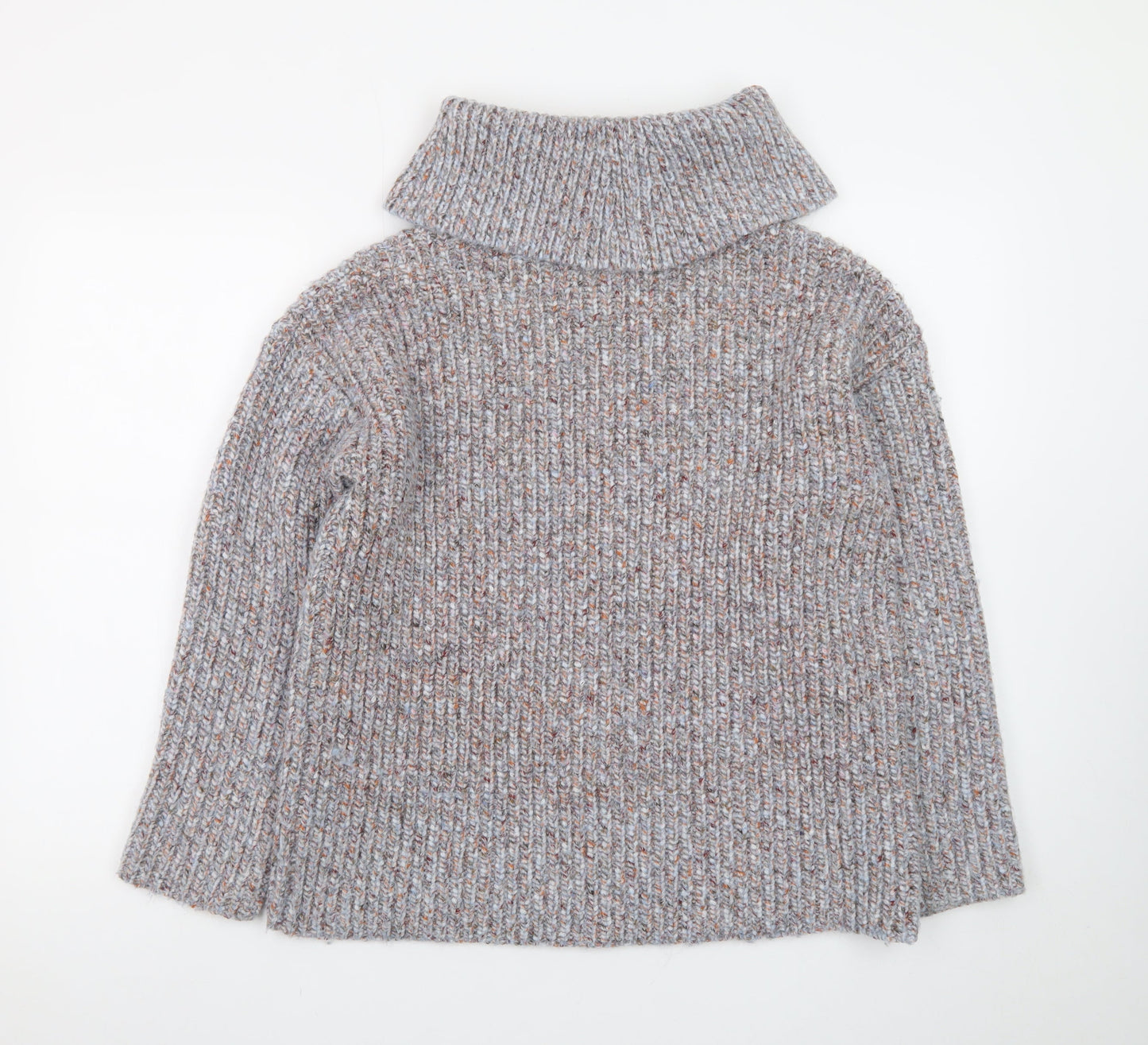 Great Plains Women’s Grey Chunky Roll Neck Jumper Size 10