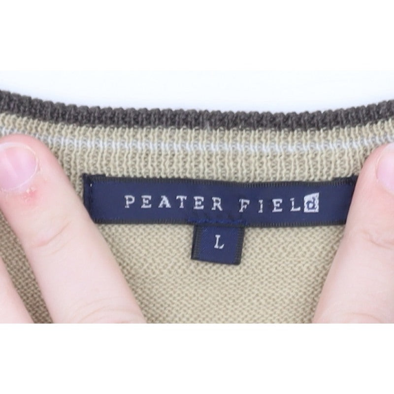 Additional view of Peater Field Men's Beige V-Neck Sleeveless Knit Vest, size L