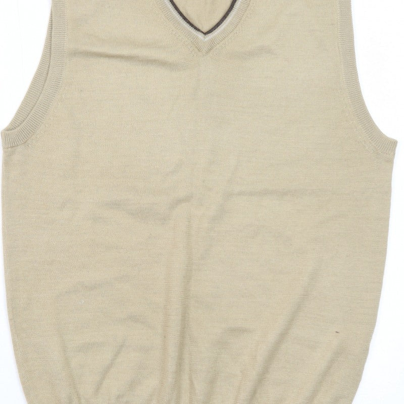 Additional view of Peater Field Men's Beige V-Neck Sleeveless Knit Vest, size L