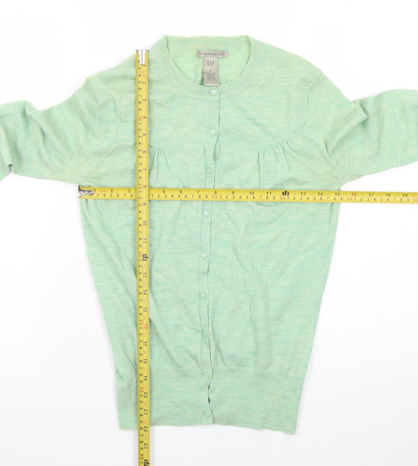 GAP Women’s Green Merino Wool Button-Up Cardigan M