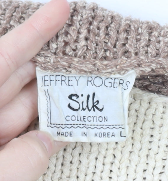 Jeffrey Rogers Women’s Beige Silk Blend Pullover Jumper L