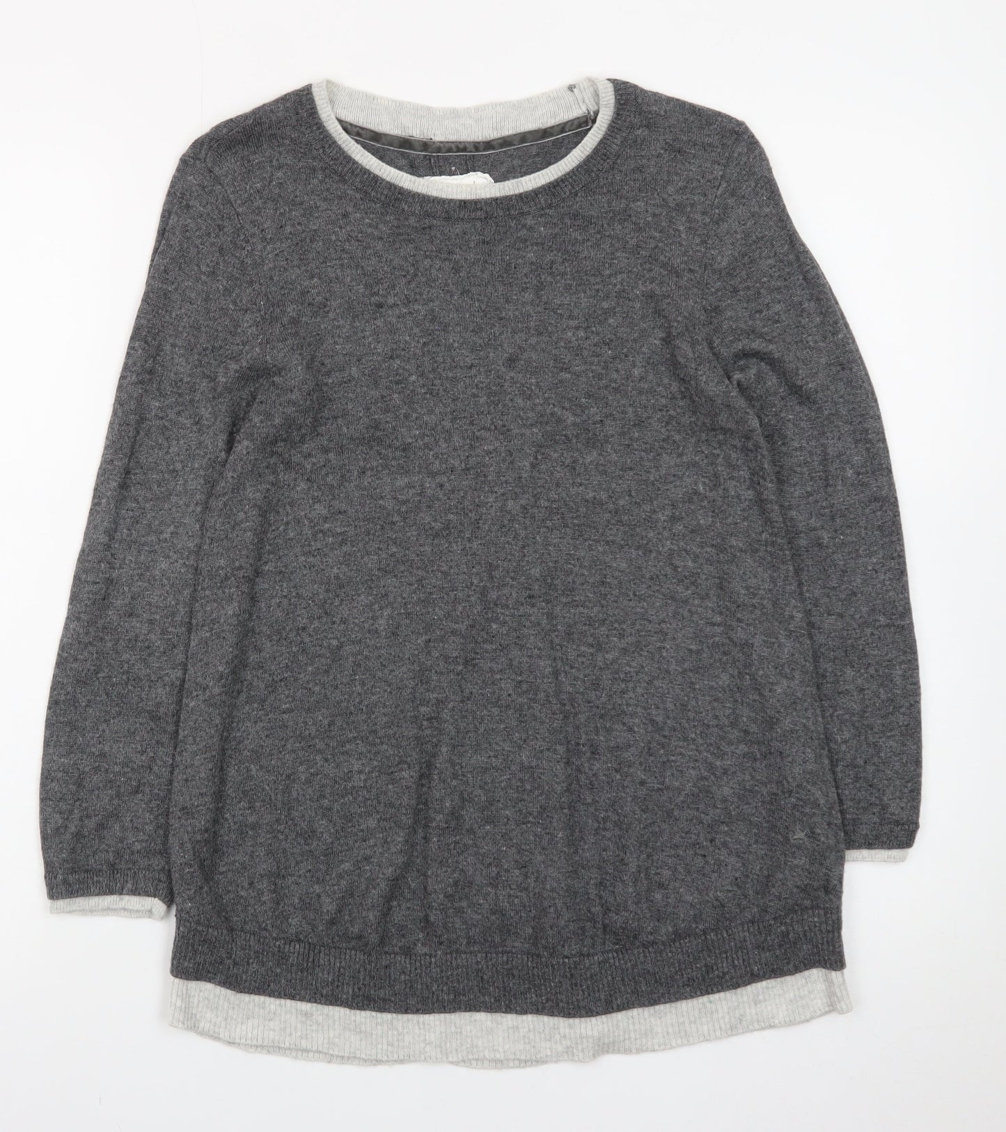 Made With Cashmere And Love Women's Grey Size 10 Crew Neck Jumper
