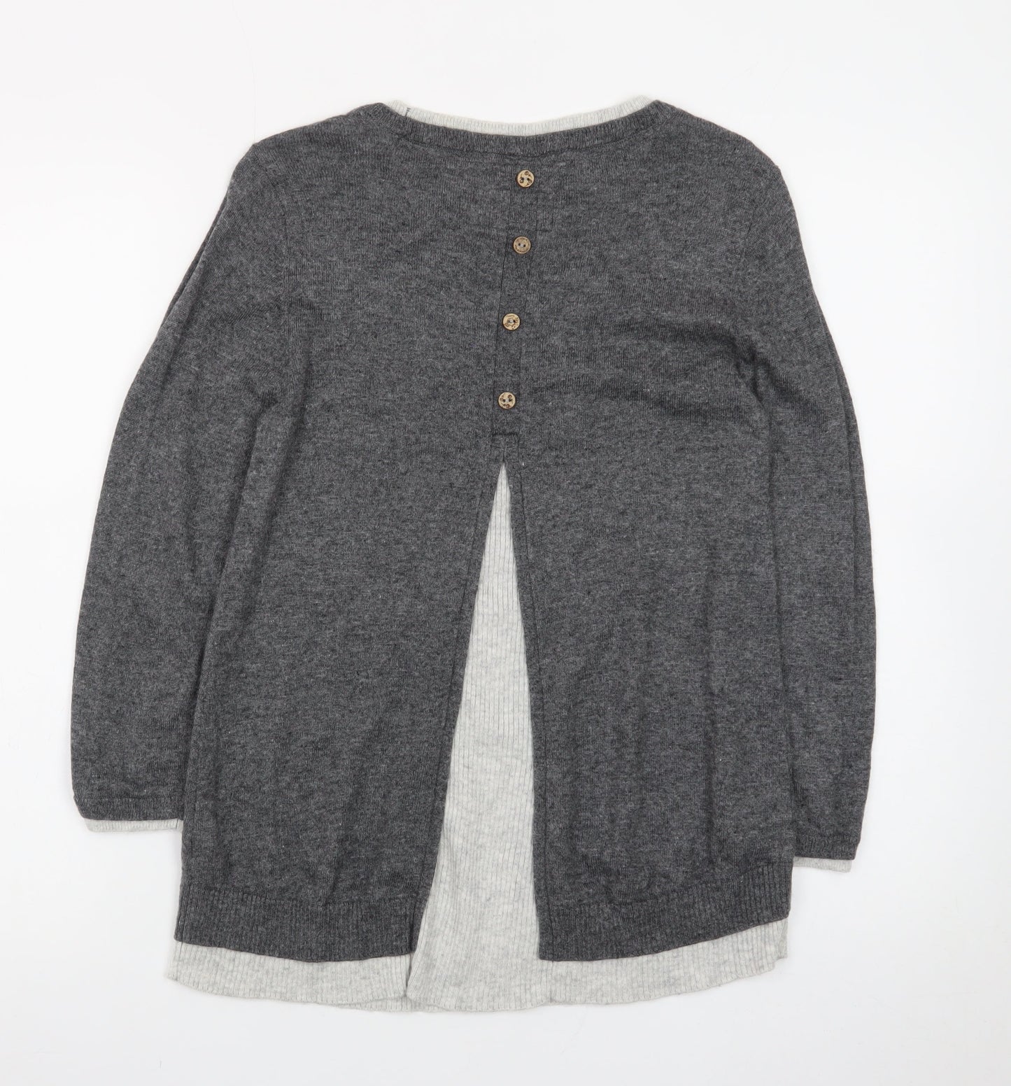 Made With Cashmere And Love Women's Grey Size 10 Crew Neck Jumper
