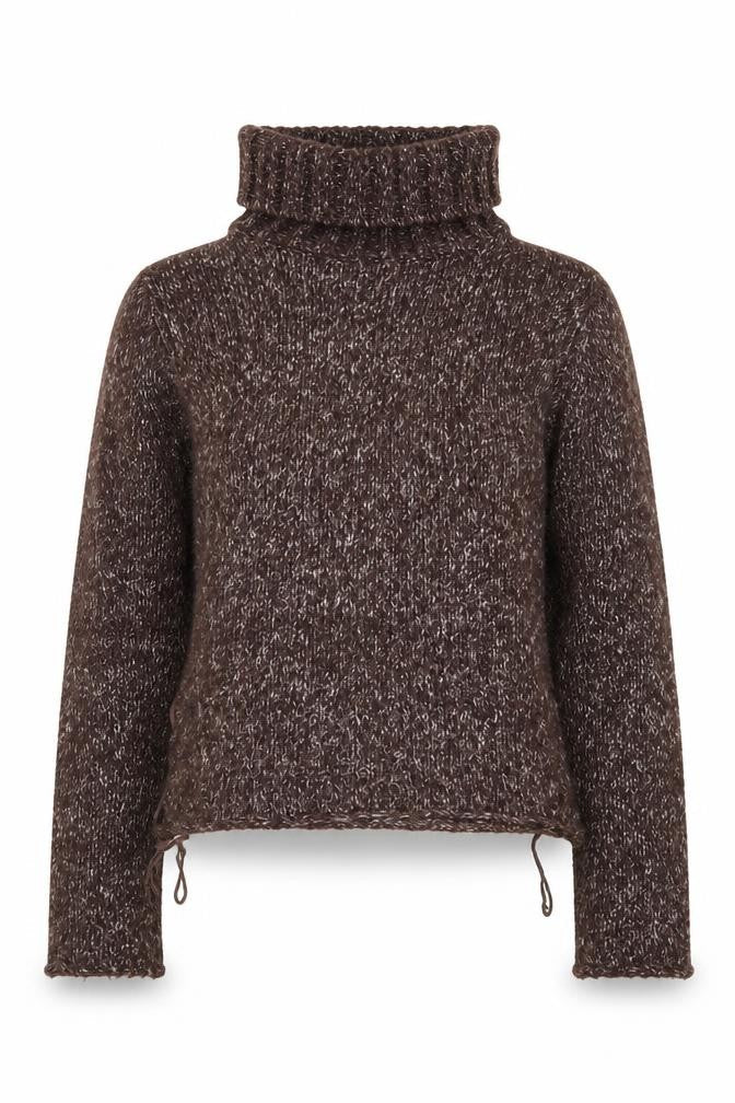 Marlboro Classics Womens Brown Roll Neck Chunky-Knit Wool Blend Jumper M