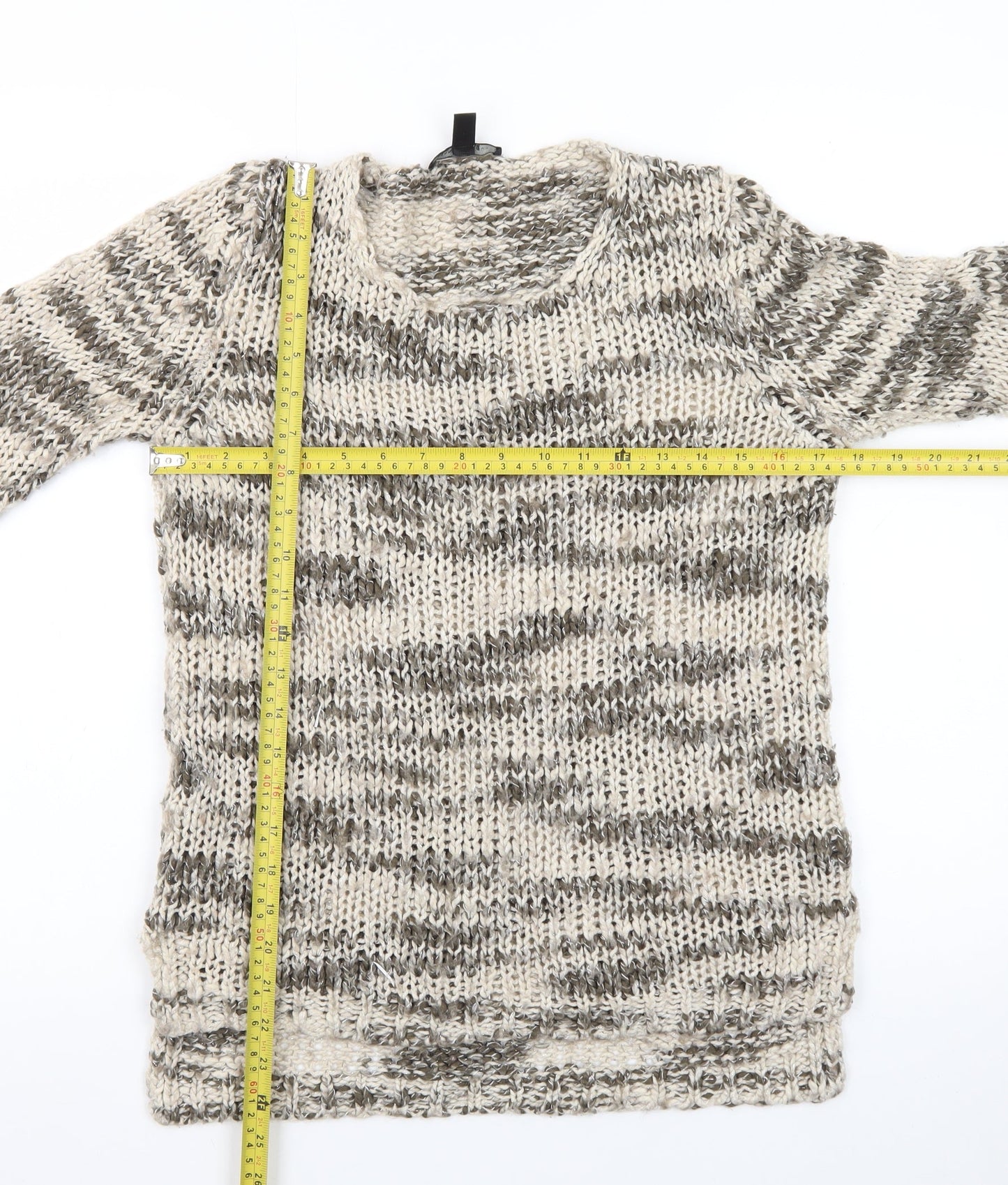 Mango Women's Multicoloured Chunky Knit Pullover Jumper Size 12