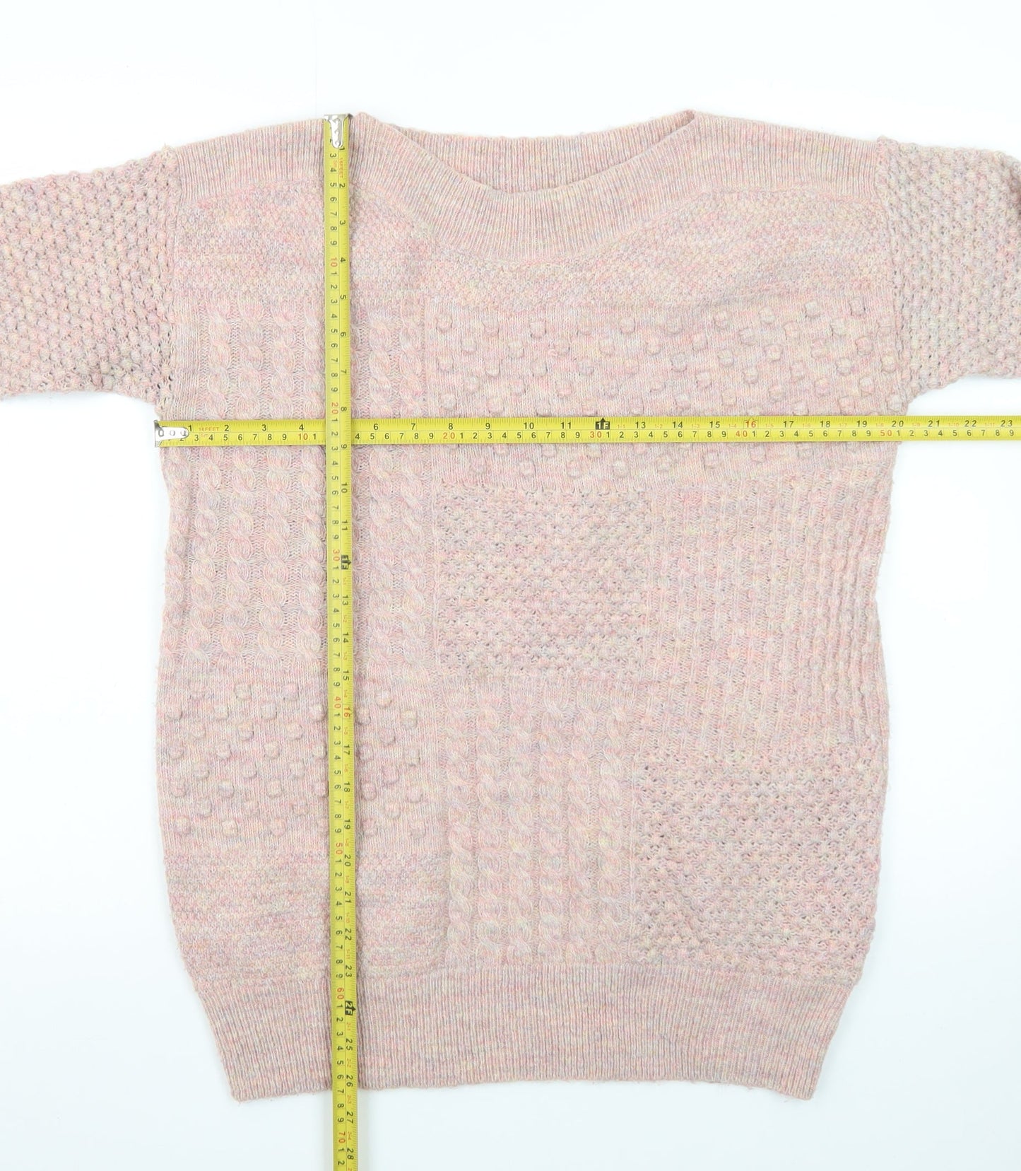 Marks and Spencer Women’s Pink Chunky-Knit Pullover Jumper Size 10