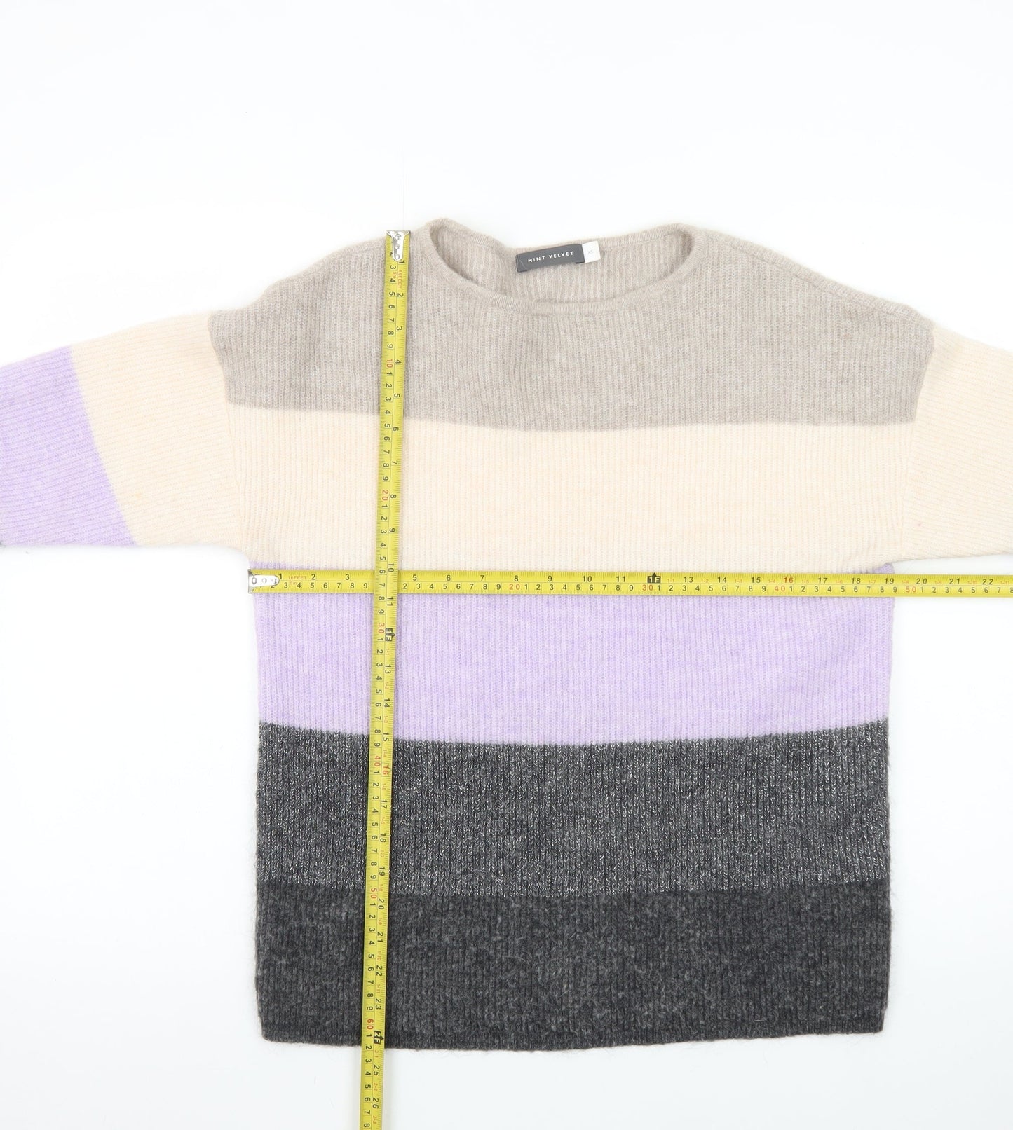 Mint Velvet Women's Multicoloured Striped Knit Pullover Jumper XS