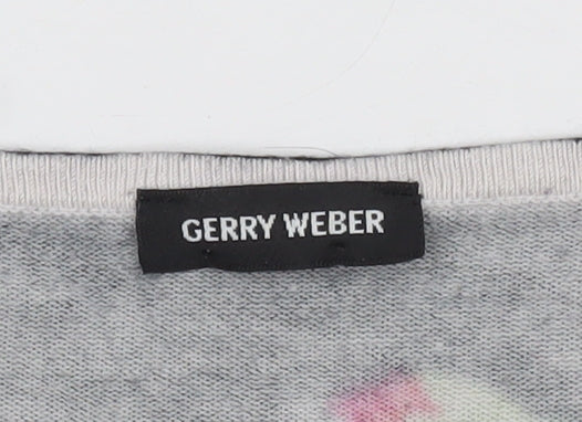 Gerry Weber Women's Multicoloured Floral Sequin Knit Jumper Size 16