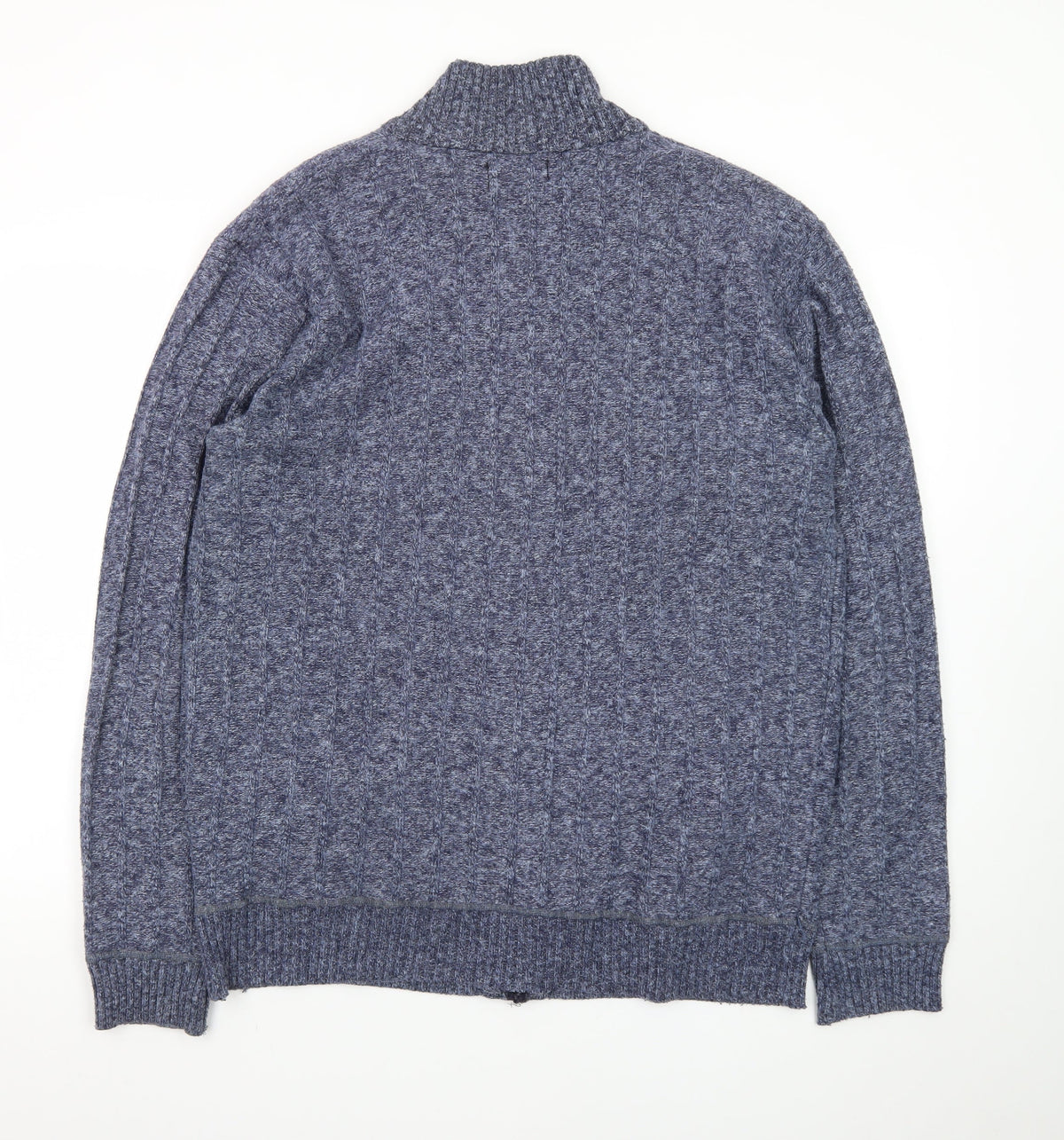 Brand and care label for Kaidite Men's Blue 2XL Full Zip Knit Jumper High Neck