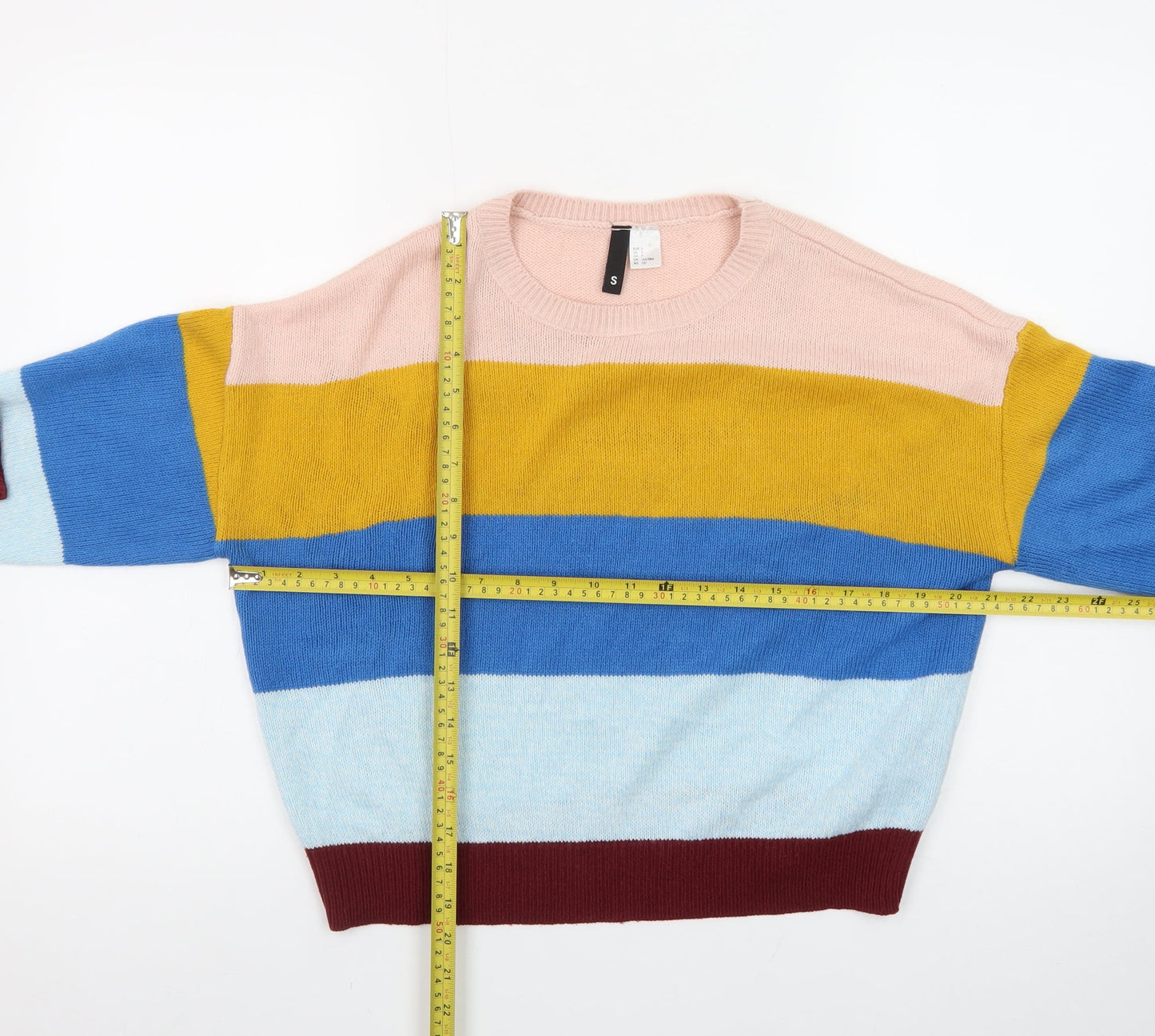 H&M Divided Women's Multicoloured Striped Knit Jumper Size S
