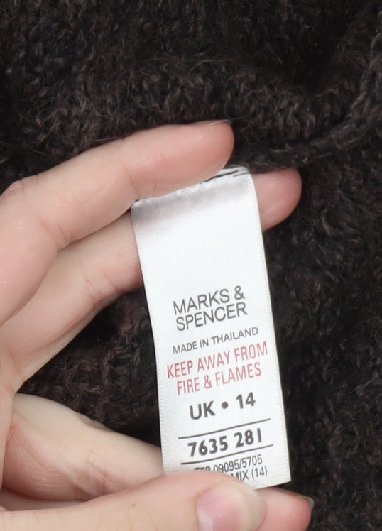 Marks and Spencer Women's Brown Collared Cardigan UK 14