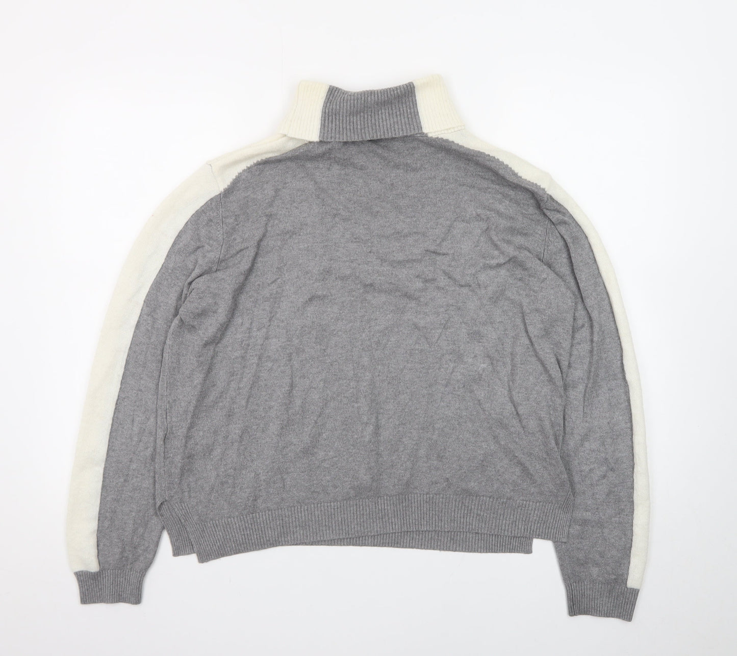Marks and Spencer Womens Grey Roll Neck Knit Jumper Size L