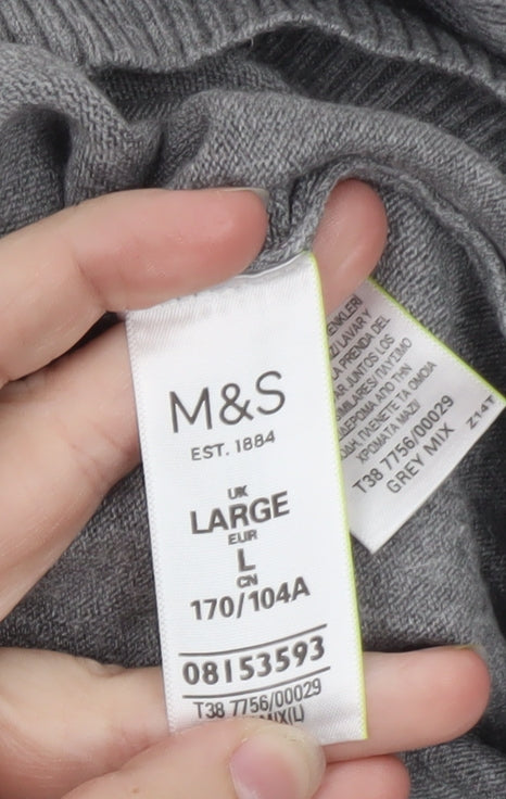 Marks and Spencer Womens Grey Roll Neck Knit Jumper Size L
