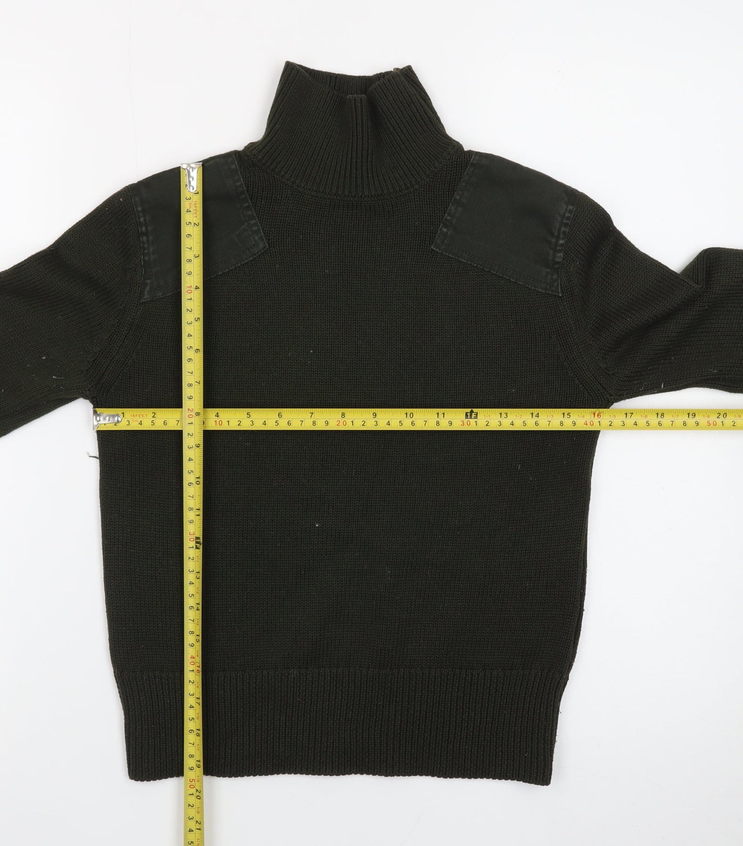 Zara Women Black Roll Neck Cotton Pullover Jumper Size 12